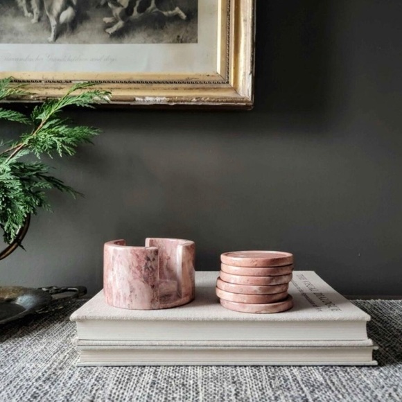 Vintage Pink Marble Coasters - Repaired (Great deal!) - Picture 3 of 6